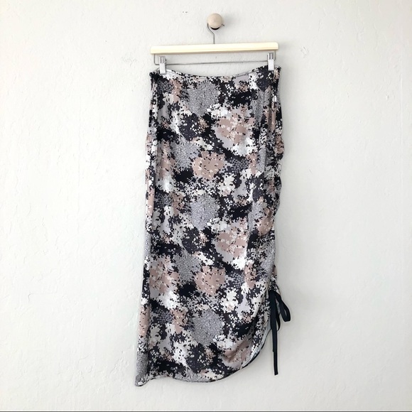 By Malene Birger Cisco Drawstring Ruched Print Midi Skirt - Picture 4 of 8